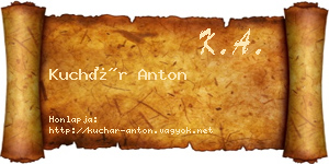 Kuchár Anton névjegykártya